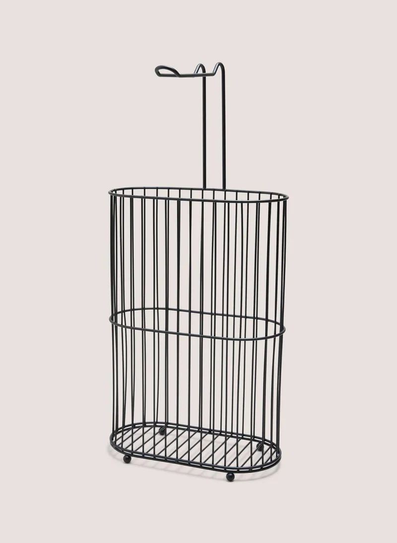 ماتلان حامل ورق تواليت مزدوج معدن أسود